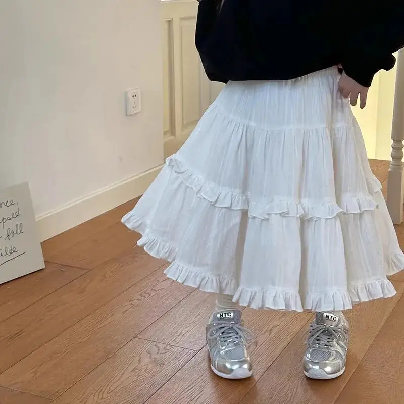 Spring and Summer New Girl's Style Large Skirt Medium Long Layered Princess Skirt Cake Skirt Children's Half length Skirt