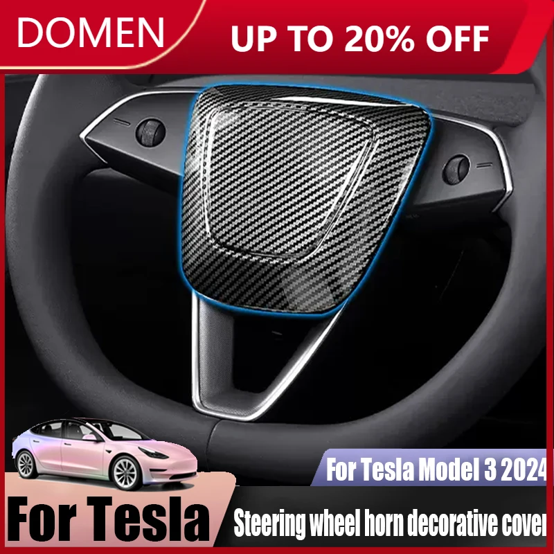 

For Tesla Model 3 2024 steering wheel horn decorative cover car interior decoration products ABS material