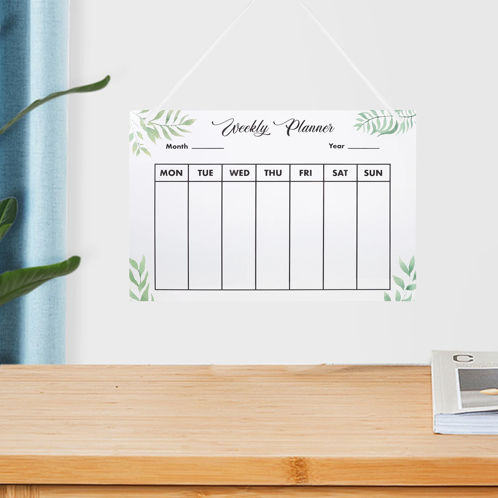 1 Set Transparent Acrylic Memo Board Lanyard Included Erasable Writing Message Note Planner For Office Home Desktop Lightweight