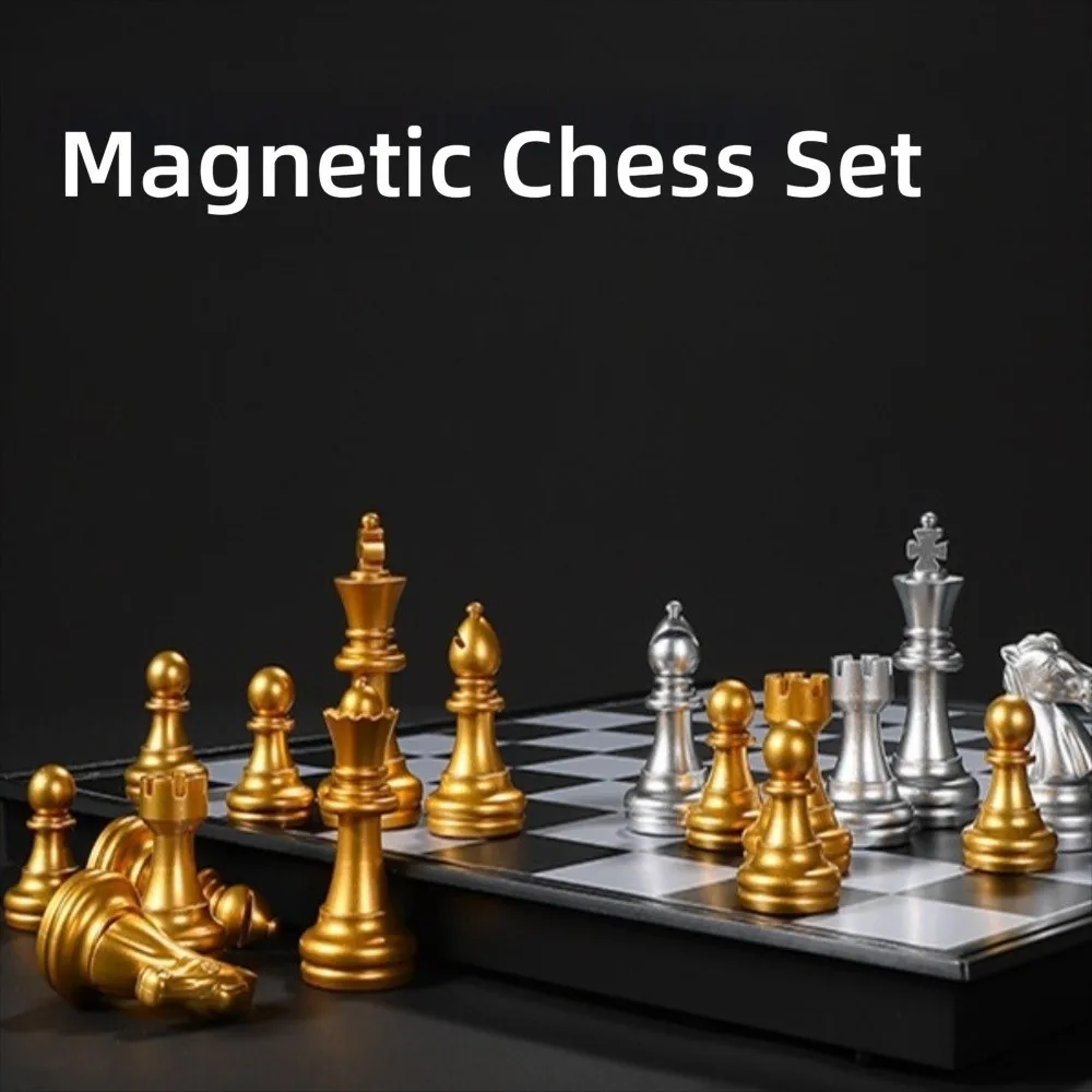 

Universal 25/32cm Chessboard Magnetic Chess Set Magnet Folding International Chess Plastic Portable English Chess Desktop