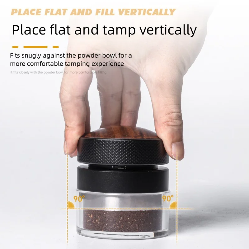 Food Grade 304 Stainless Steel Self-Dumping Distributor & Adjustable Height Gravity Espresso Tamper