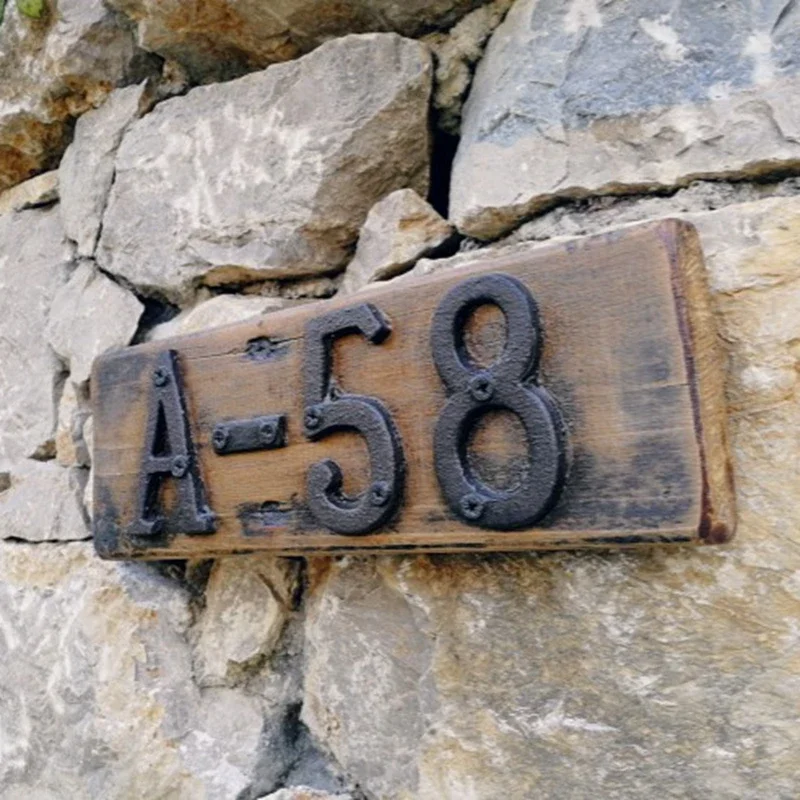 Metal Numbers Wall Mounted Durable Cast Iron House Letters and Numbers Sign for House Address Signs Outdoor