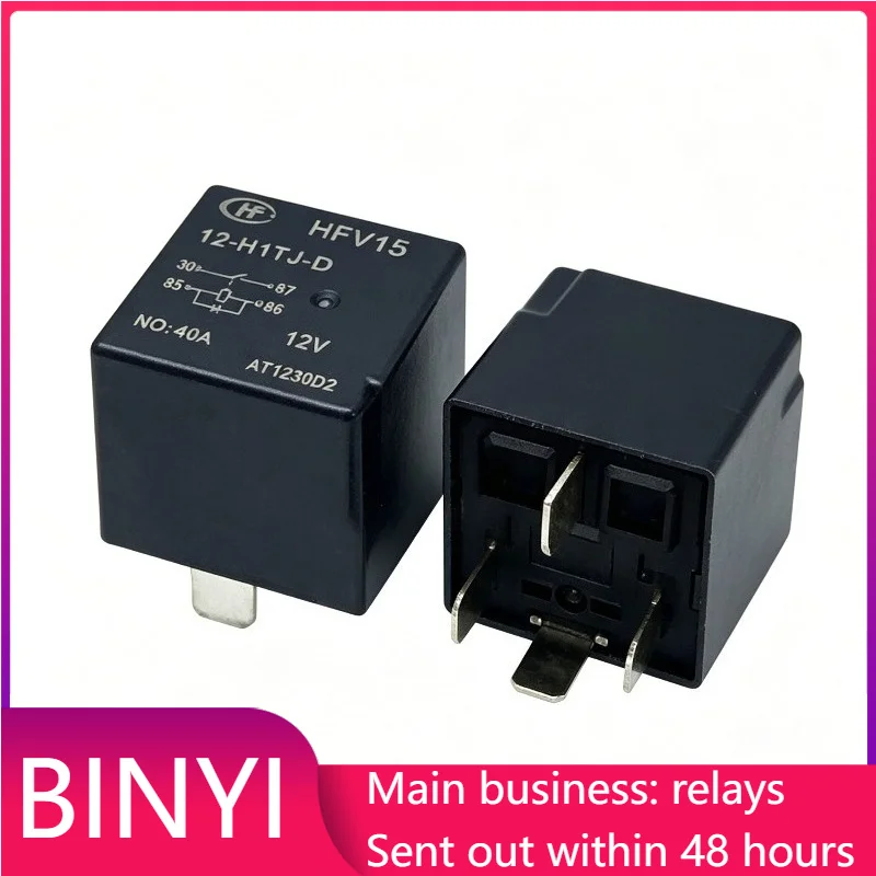 New 1pcs/lot HFV15 12-H1TJ-D 12V 4pins 40A Automotive relay with diode