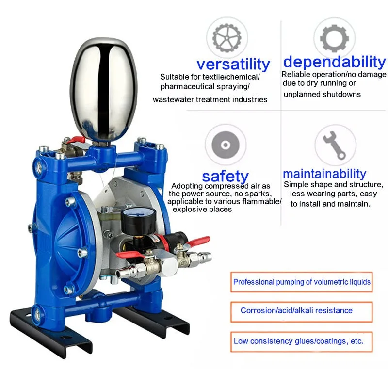 Pneumatic Diaphragm Pump Pressure Booster Paint Mixer Automatic Spray Gun Pump Industrial Painting Liquid Transfer Durable Solid