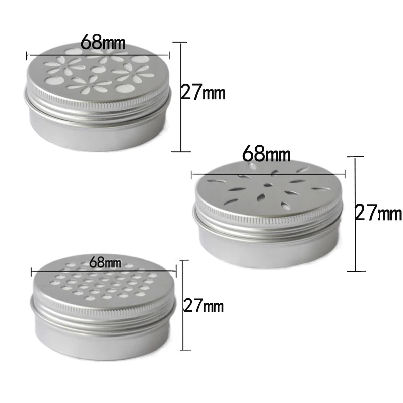 10Pcs Empty 5g-60g Round Aluminum Tin Jars W/ Screw Lid for Aromatherapy Creams Balm Nail Candle Cosmetic Container Tea Cans