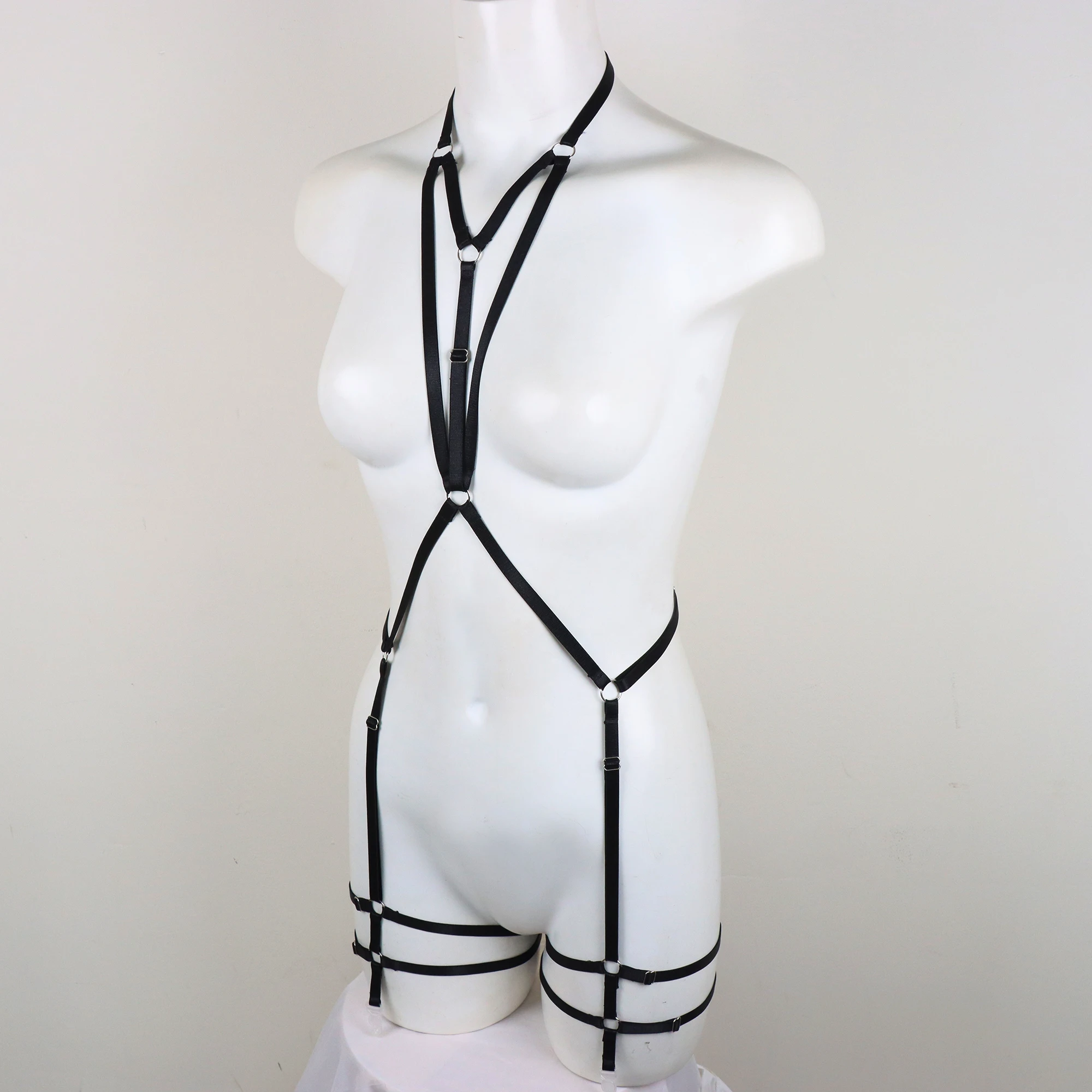 섹시한 얇은 스트랩 타이츠, 할로우 바디수트, 비키니, 섹시 란제리 세트, 조정 가능한 하네스, 커플 나이트클럽에 적합