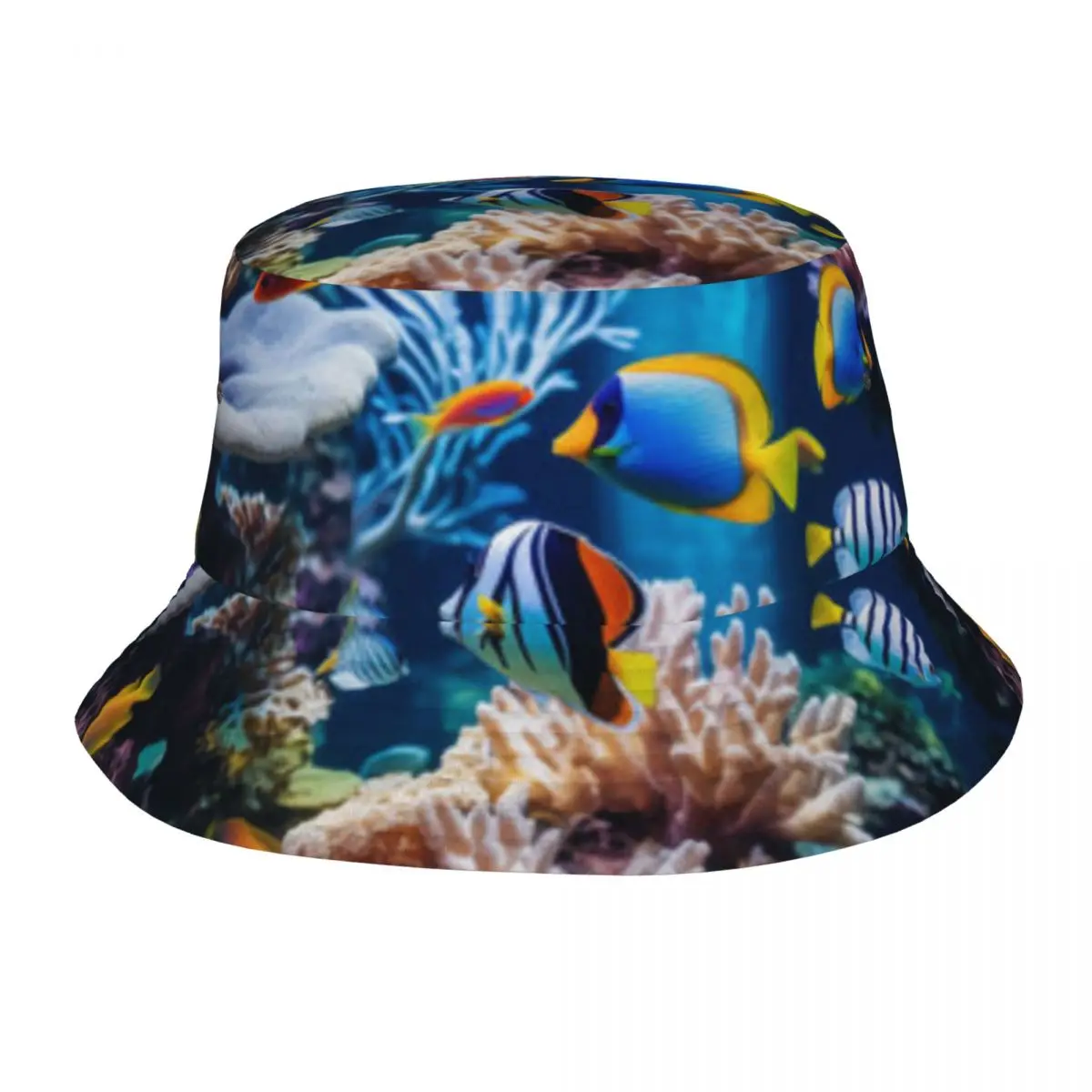 Bucket Hat Fisherman Cap For Women Men Gorras Summer Underwater Colorful Sea Life Fishes