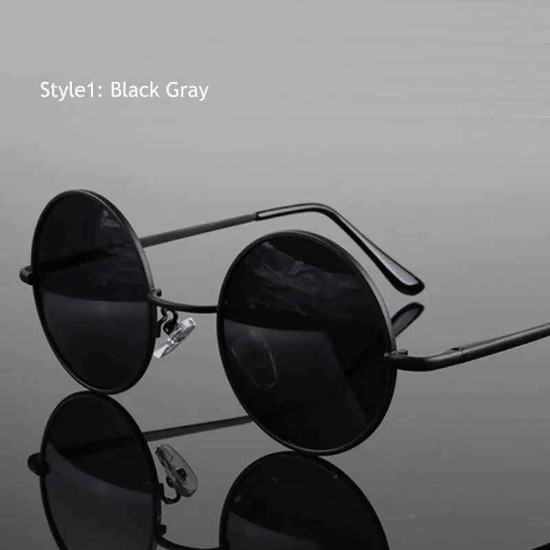Retro Vintage Round Polarized Sunglasses Men Brand Designer  display picture 1