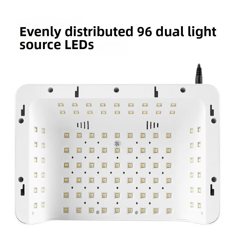 US EU Plug Dual Hand Nail Dryer Lamp 2IN1 96 LEDS Nail Curing Lamp 30/60/99/120s Timer Flip Design UV LED Nail Light Household