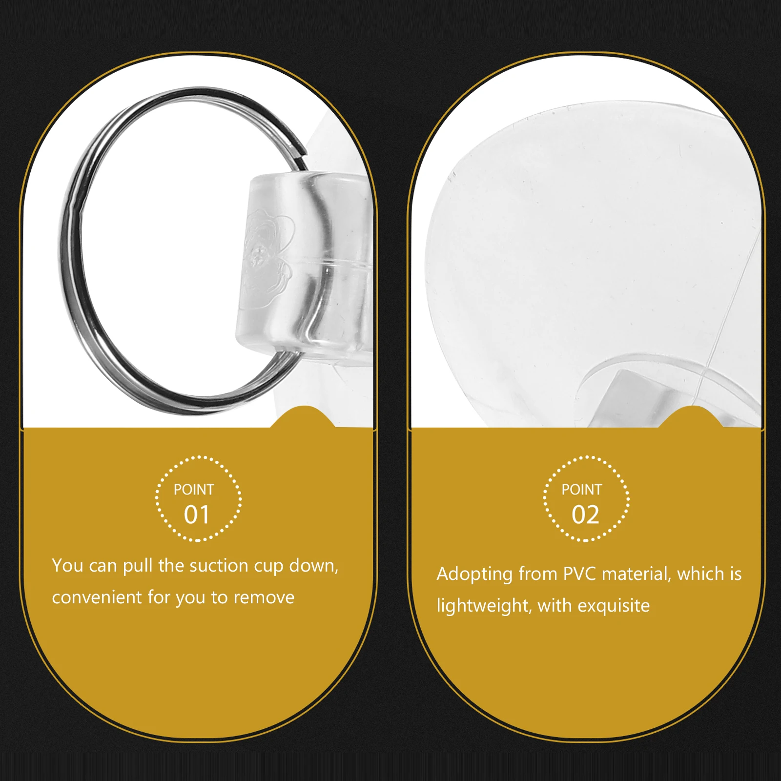 

10Pcs Clear Suction Cups Heavy Duty with Rings for Glass Window Bathroom Wall Kitchen PVC Material Suction Cup Hooks Heavy Duty