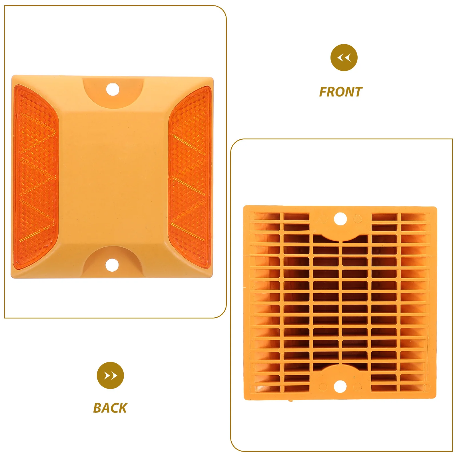 2Pcs Reflective Slow Down Signs Dual Sided Raised Road Markers High Visibility Night Pavement Safety Traffic Warning