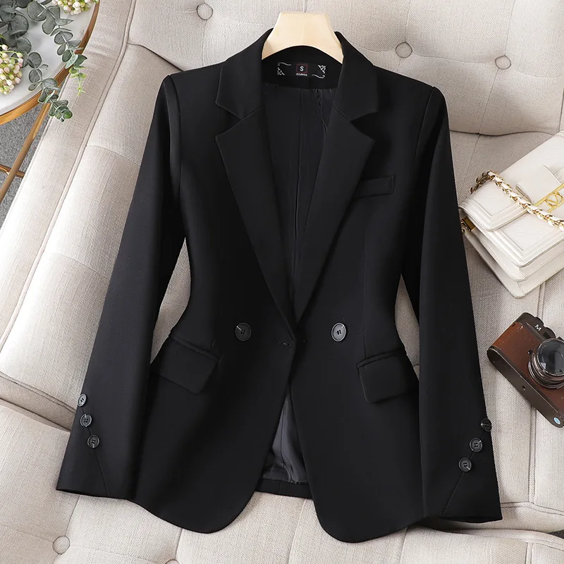 Neue Blazer Frauen Koreanische Frühling Herbst Schlank Business Blazer Damen Mäntel Büro Blazer Mantel Lässig Weiß Schwarz Langarm Anzüge