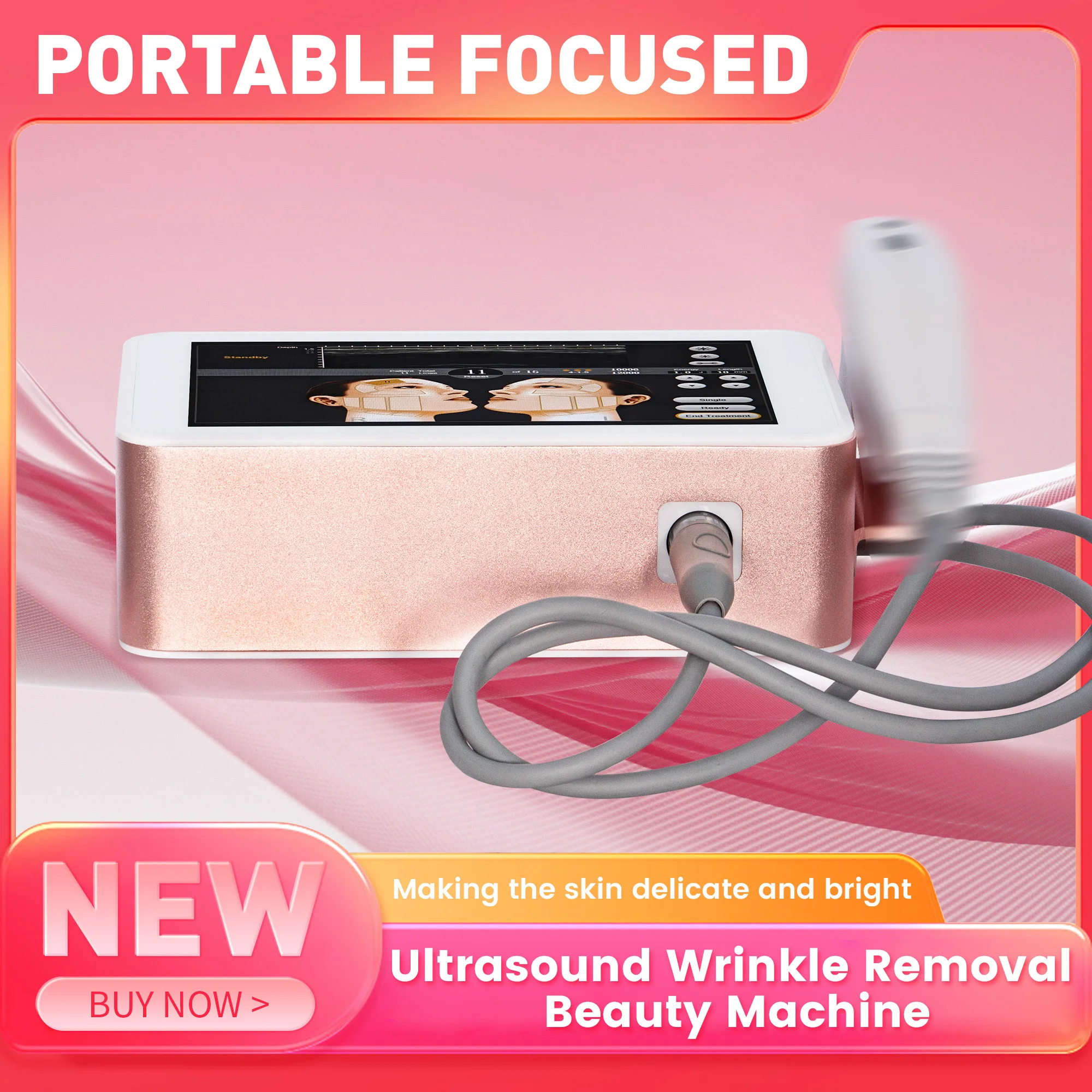 Professional Lifting Machine - Facial & Body Skin Tightening Anti-Aging Beauty Machine with Multi Depth Treatment Heads