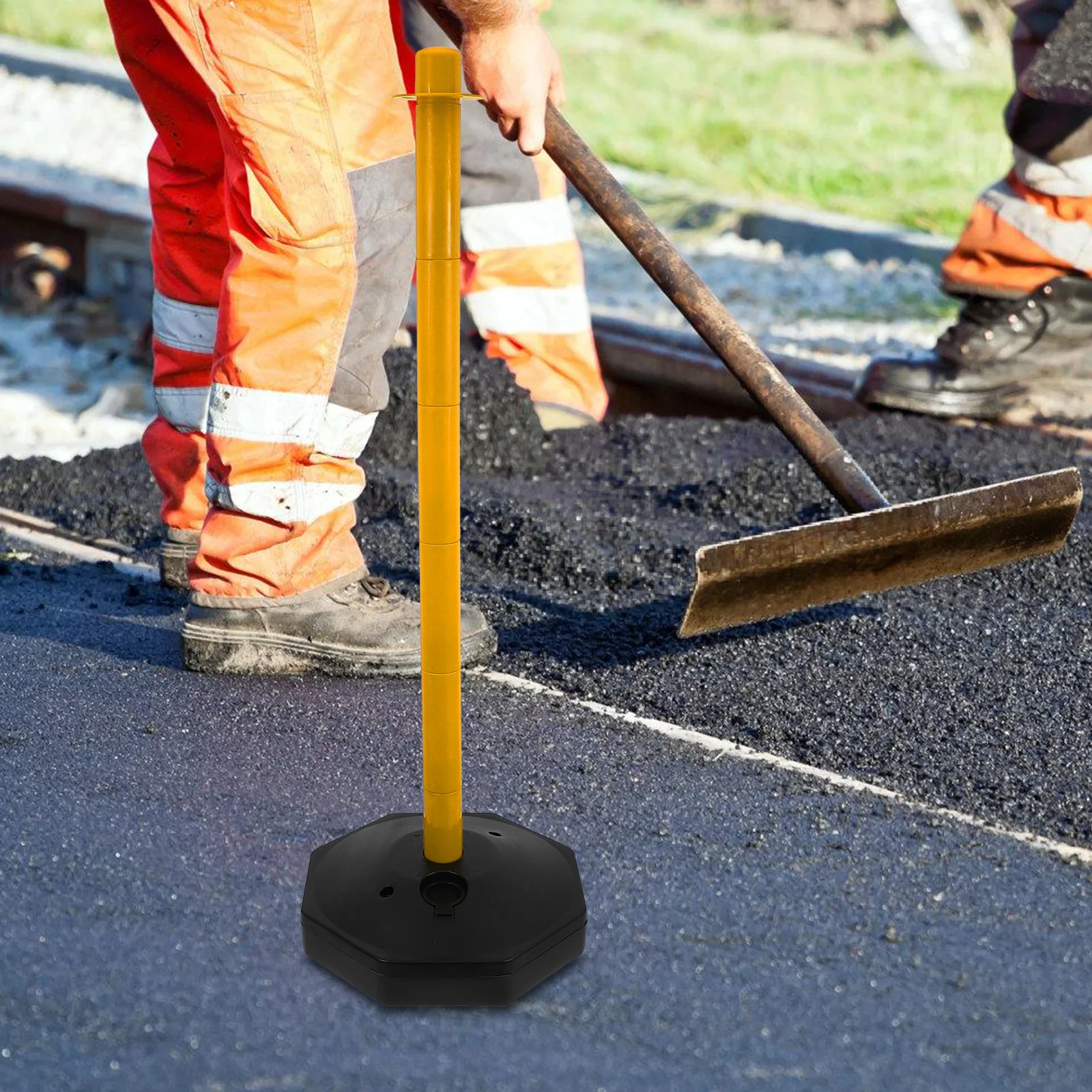 Coluna de aviso enchida de água, poste de segurança, bloco de estacionamento, barreira elástica, cone de segurança