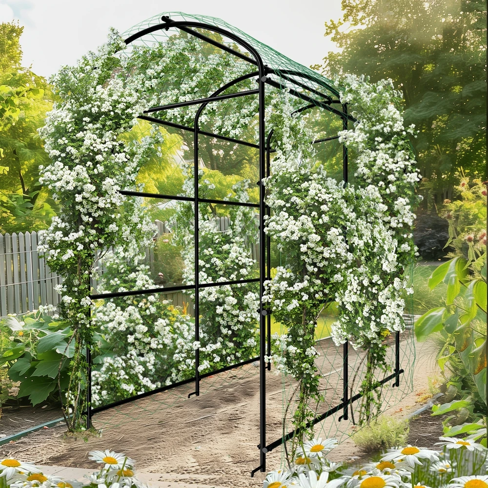 U-Shaped Metal Tall Garden Plant Trellis Grow Support Frame for Climbing Plants Vegetables