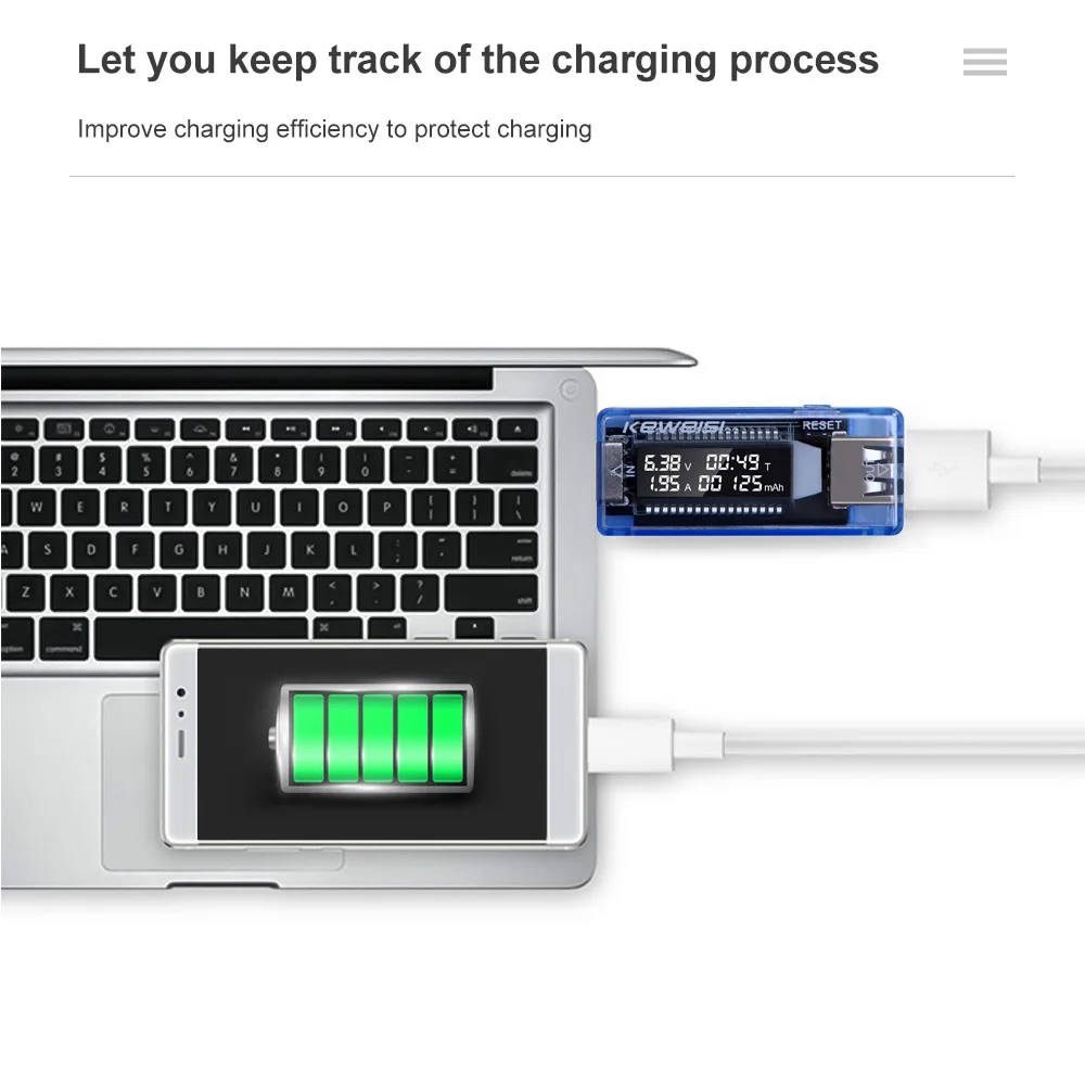 Voltímetro 3 en 1, Detector de voltaje USB, capacidad de energía eléctrica, probador de voltaje, indicador de energía, amperímetro