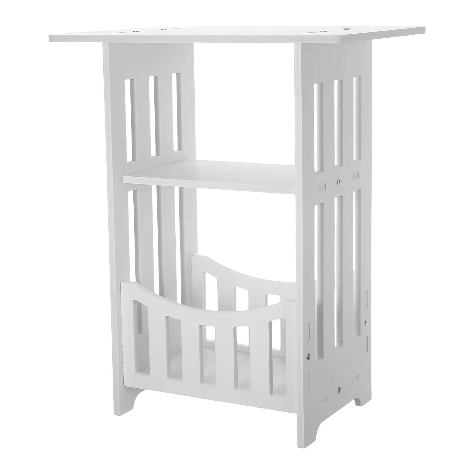

Bedside Table Dressing Table Small PVC Wood Plastic Board Modern Bedroom Furniture Home Decor Mini Nightstand Small Space White