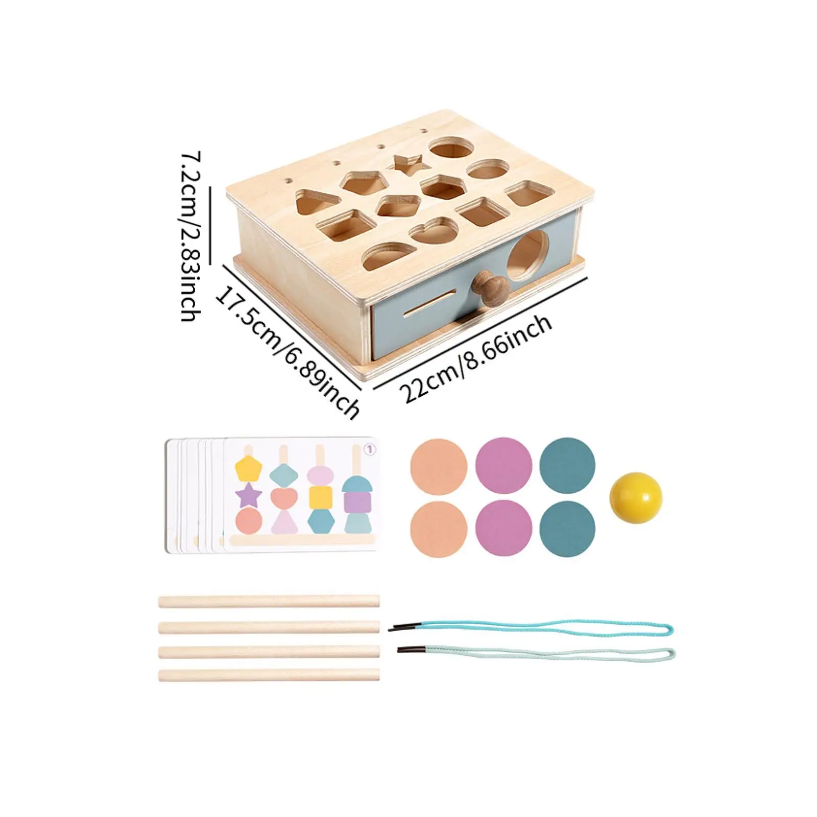 Holzperlen-Sequencing-Spielzeug, passender Formsortierer für Jungen, Mädchen, Kinder, Geschenk