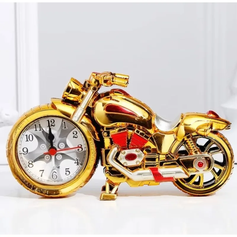 Motorcycle style digital alarm clock table desktop children's creative clock