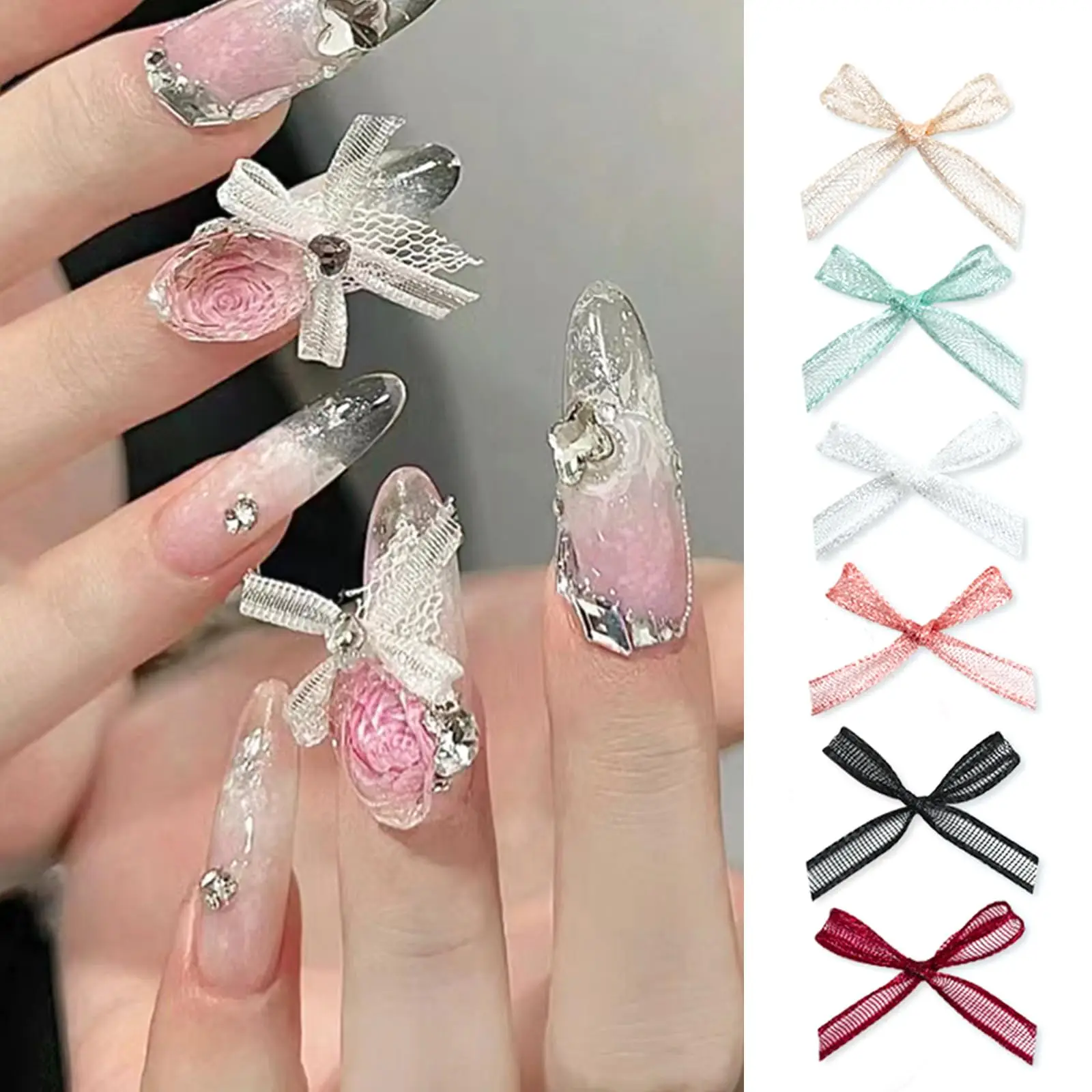 10Pcs Eugen Bow Nail Champagne Color Nail Art White Green Nail Art Diy Nail Decoration Eugen Bow Nail Art Diy Home Nail Supplies