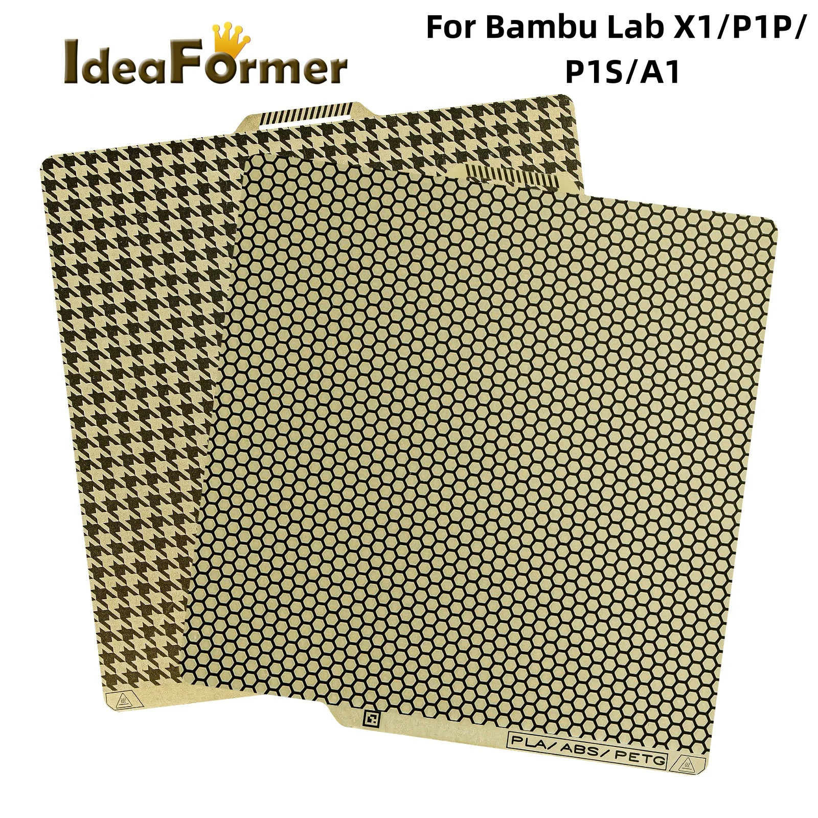 2024 New PEI Honeycomb 257*257mm Build Plate For 3D Printer Bambu Lab P1P/P1S/X1/X1C/X1E/A1 Double Sided PEI Spring Steel Sheet