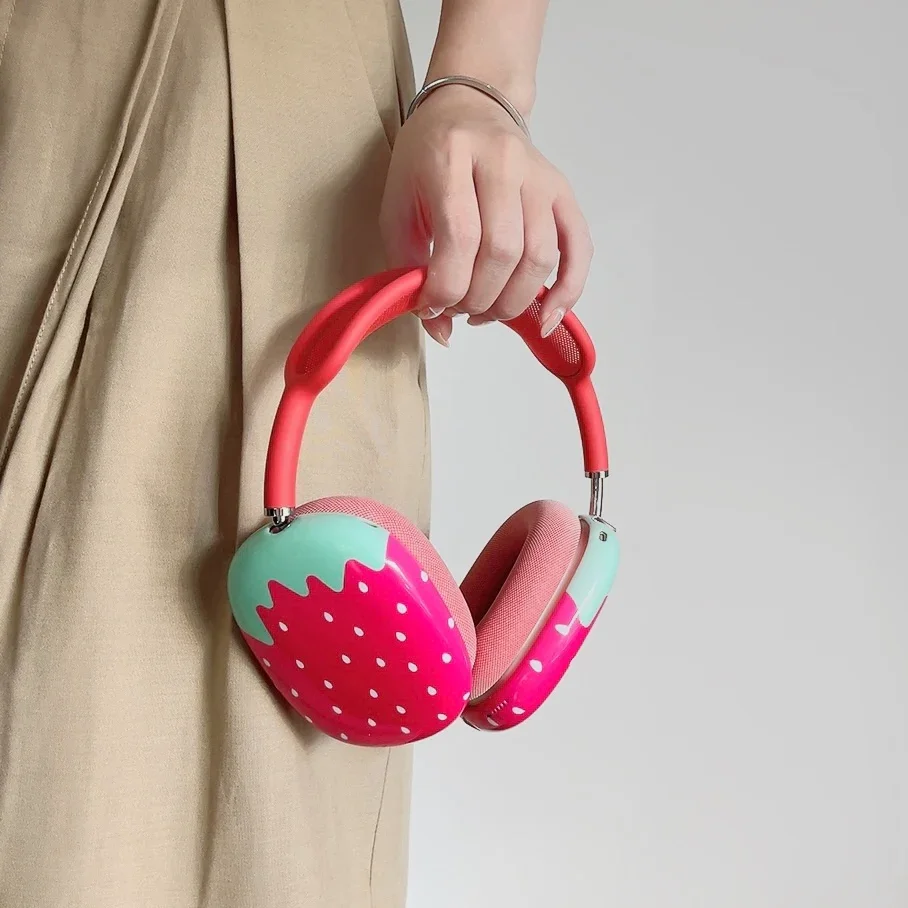 Funda protectora para Apple Airpods Max, funda Simple anticaída para auriculares, Fruit Strawberry
