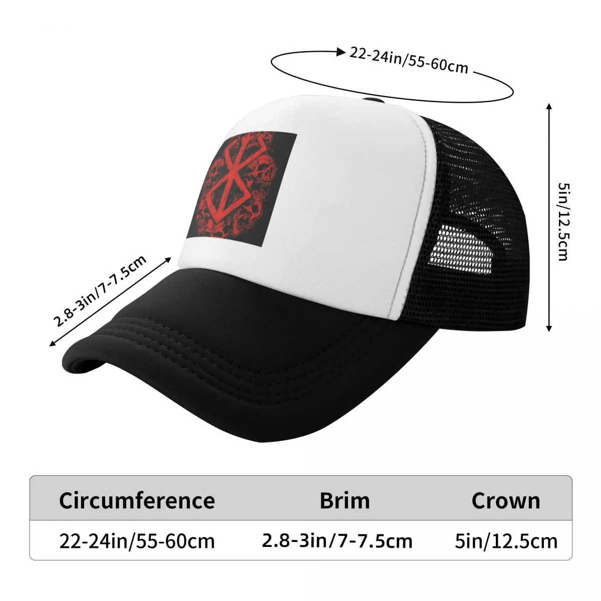 Berserk Sacrifice Mark Demon Sword And Magic Cap Casual Mesh Baseball Caps Adjustable Hat Hip Hop Summer Unisex Baseball Hats