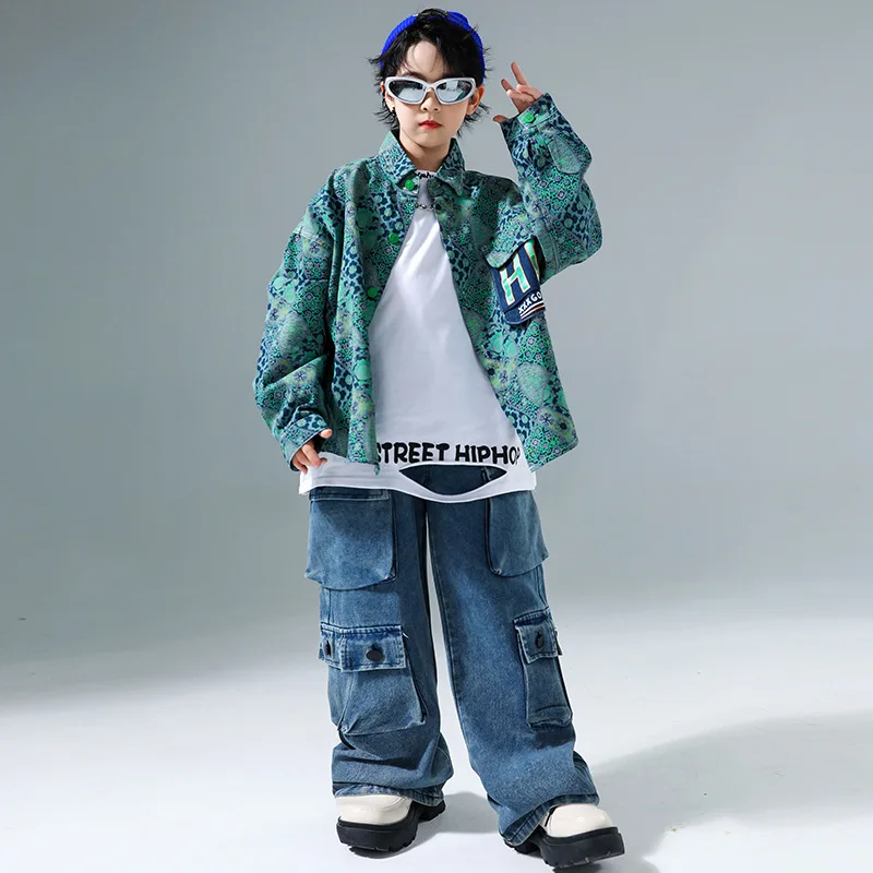 

Kids Hip Hop Dance Clothing Loose Long Sleeves Suit Boys Shirt Tops Pants Girls Practice Clothes Street Dance Performance Wear