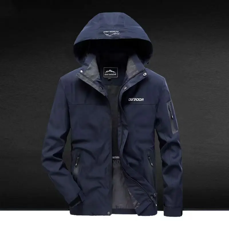 

Cargo High Street Loose Jacket Windbreakers Mens Bomber Spring Cargo Jacket Multiple Pockets Male Outwear Fashion Light Zip Coat