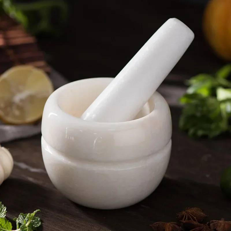 Natural Stone Durable Mortar Pestle Set Pepper Mill Garlic Crusher Pugging Pot Herbs Spice Grinder Powder Mill Kitchen