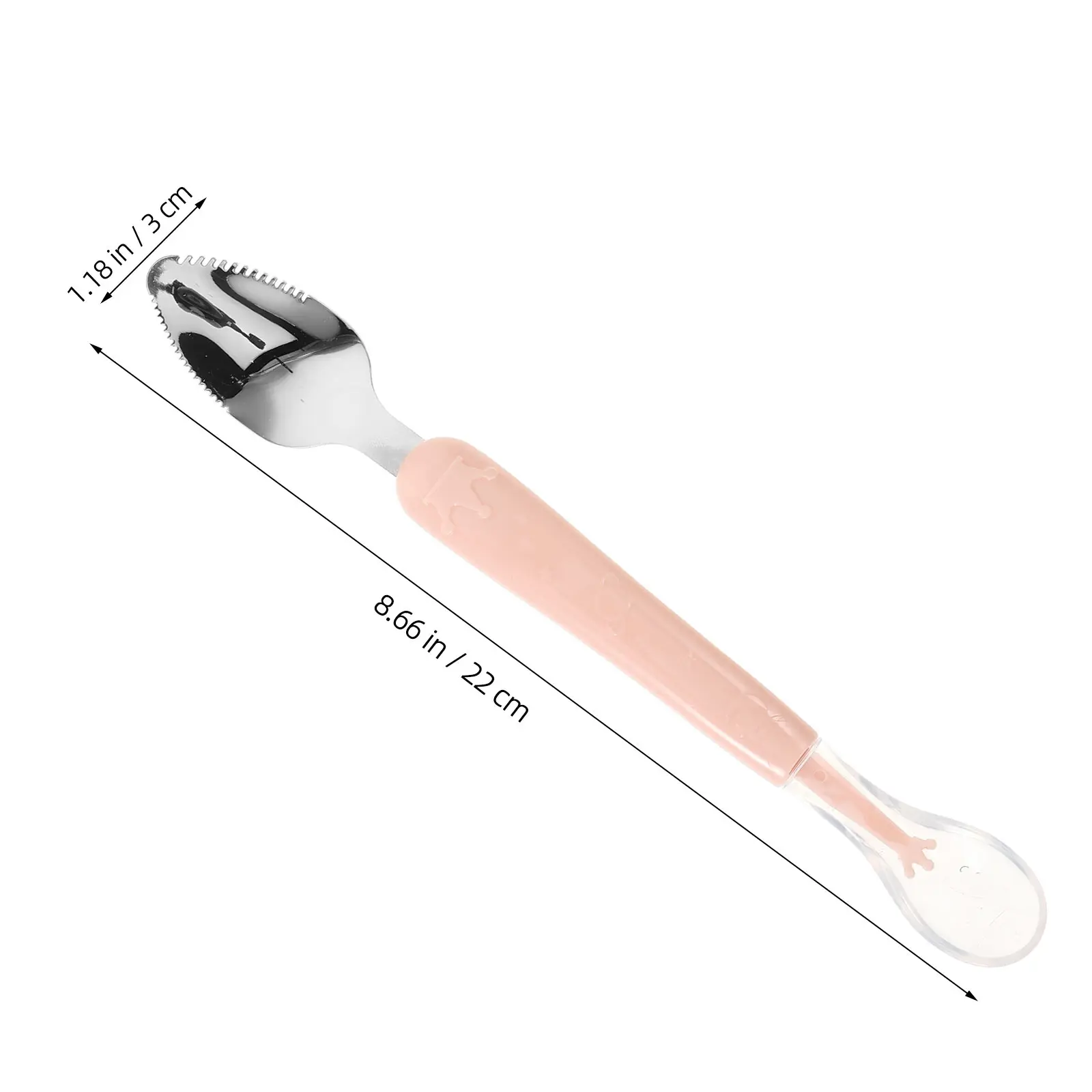 ملعقة كشط أغذية الأطفال من السيليكون أداة تغذية الطين والفاكهة ملعقة مسننة لتقديم الحلوى للرضع #3