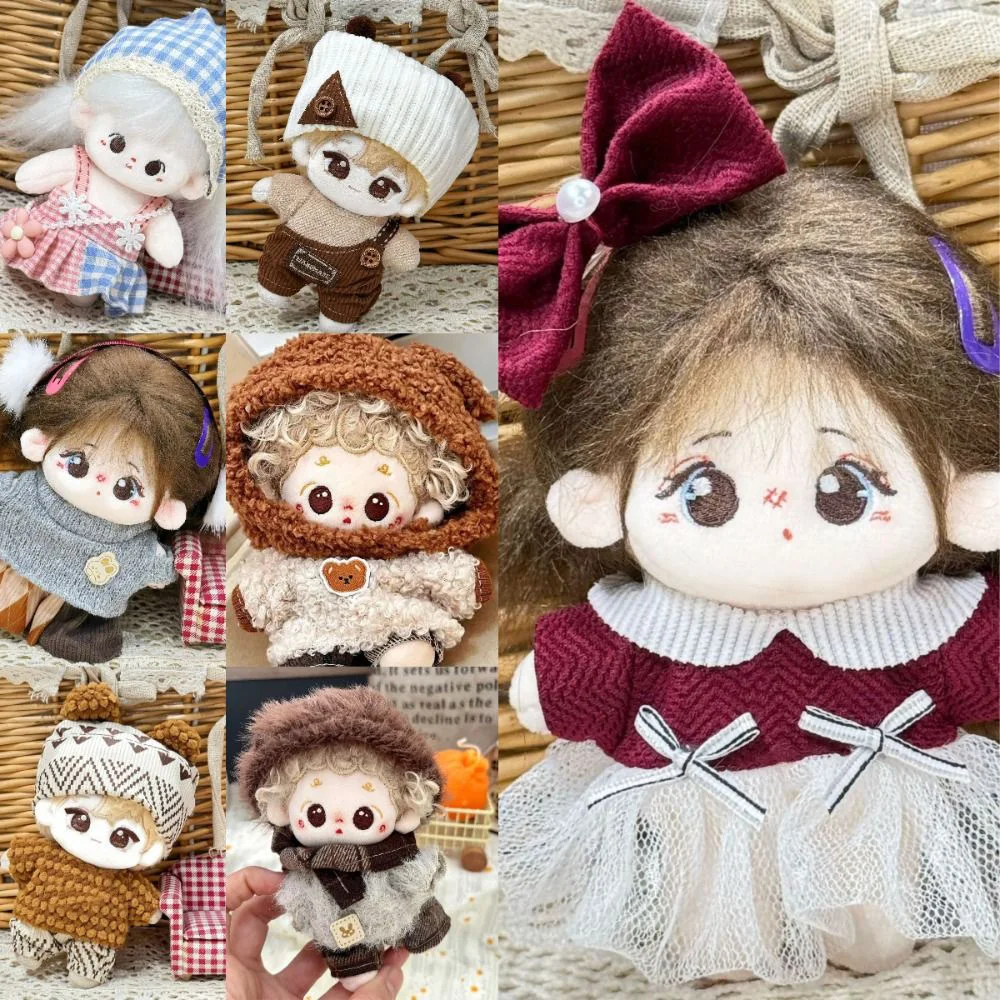 Multiple Styles Handmade 10cm Doll Skirt DIY Replace Doll's Overall Doll Clothes Cotton Doll Dress Up Clothing Accessories