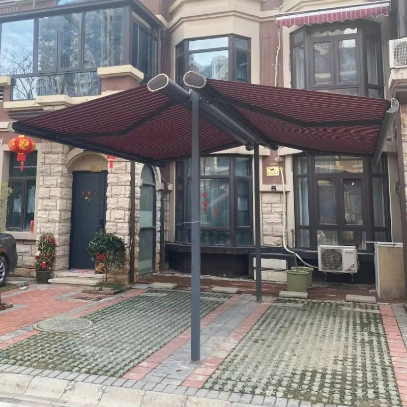 Durable outdoor wall-mounted rainproof aluminum large retractable awning bracket retractable strong rain electric side awning