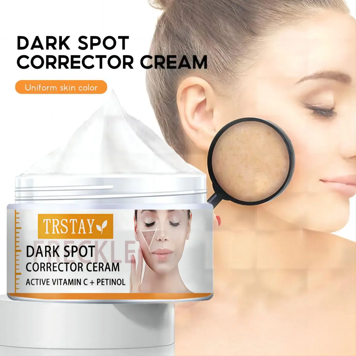 Crema correctora de puntos negros, crema facial activa con Retinol y vitamina C, blanqueadora e iluminadora