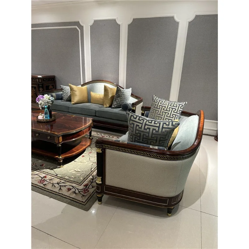 European-style first-layer cowhide sofa living room combination villa luxury furniture