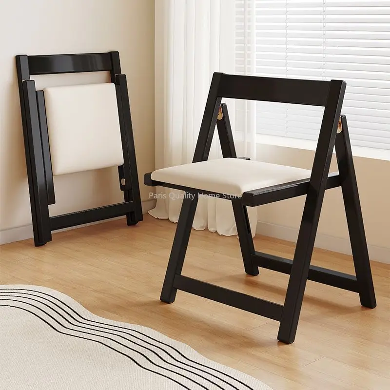 

Nordic Dining Chair Solid Wood Folding Chair Back Simple Small Household Outdoor Portable Stool