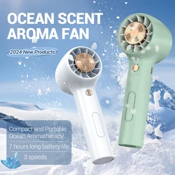 Portable Handheld Fan Aromatherapy Mini Personal Fan 1200mAh 3 Modes USB Personal Turbo Fan Outdoor Travel Electric Eyelash