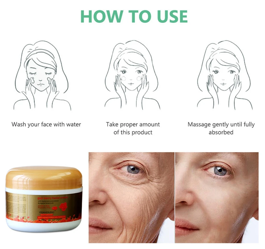 1/2/3Pc YIGANERJING Goji Berry Facial Cream 100g Moisturizing Hydrating Nourishing Skin Care Cream 100G view 6