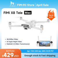 FIMI X8 Tele Max camera new drone 4K 60fps 5.0 Roklink 20km range 3-axis Gimbal GPS AI Super Night Video Dual Cameras