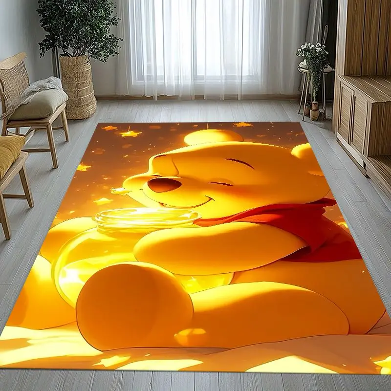 Kawaii W-Winnie Pooh Bear Cartoon Soft Non-Slip Large Area Rug for Living Room,Bedroom Playroom Carpet Mat for Sofa,Home Decor
