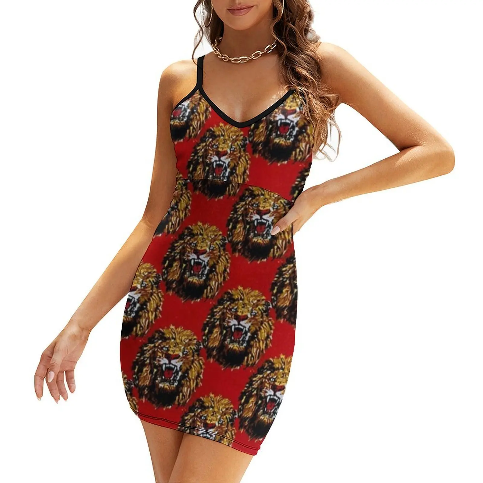 

Red Isi Agu Lion Head Igbo Sling Dress women's fashion dresses dresses for womens 2025 Women dresses summer