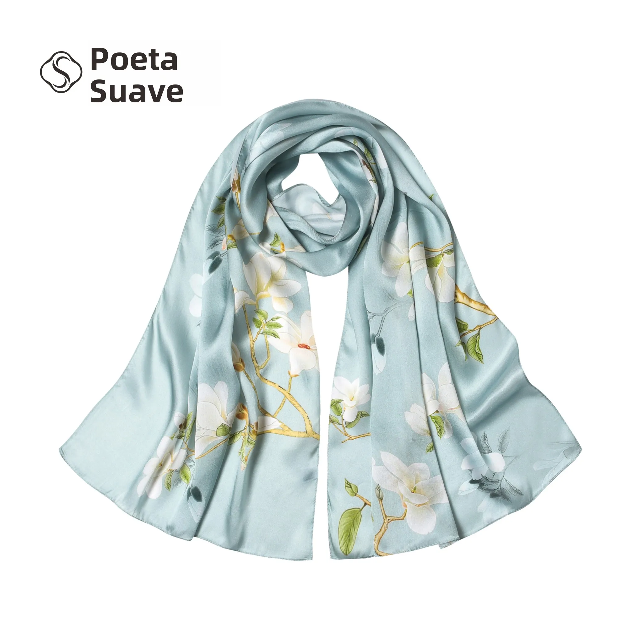 valentine's-gift-high-end-silk-long-scarf-for-women-elegant-floral-print-rectangle-shape-multifunctional-wrap-scarf