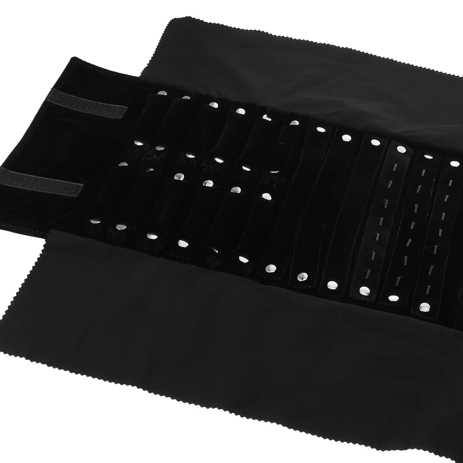 منظم حقيبة السفر للمجوهرات، لفة حماية ناعمة، تخطيط متعدد الشبكة للإكسسوارات والقلائد والخواتم والأقراط والساعات المحمولة #6