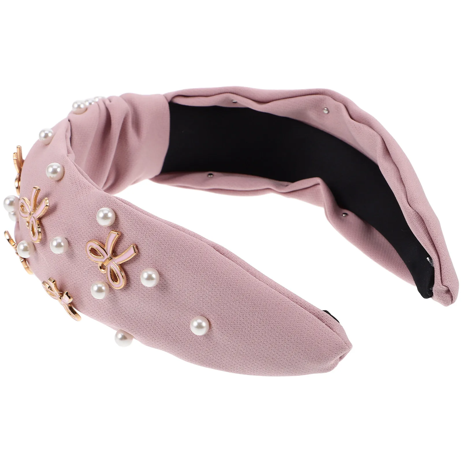 

Жемчужная повязка на голову с бантом, женская модная легкая заколка для волос, аксессуар для вечеринок и повседневной носки, декоративная повязка для волос с искусственным жемчугом