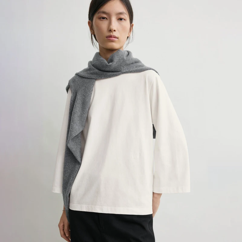 

Женская базовая удобная универсальная хлопковая футболка Nordic Mat Casual Loose Svel Round Ne Eighteen