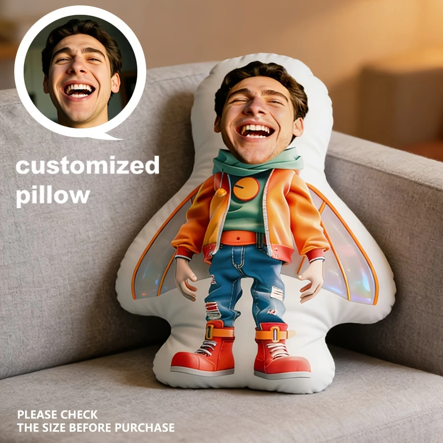 1pc Custom Photo Handsome Throw Pillow, Soft Double-Sided Digital Printing Cushion with Zipper, Multifunctional All-Season Home