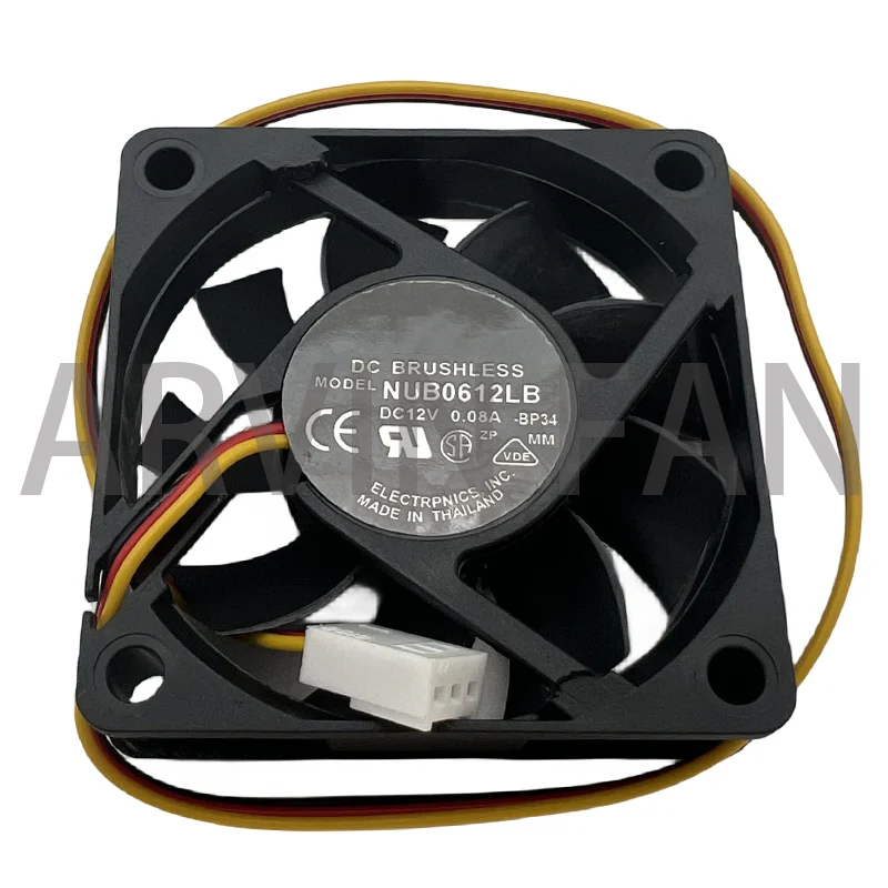 

Original Silent Quiet Low Noise Cooling Fan NUB0612LB BP34 DC 12V 0.08A 60x60x15mm Server Square Cooler