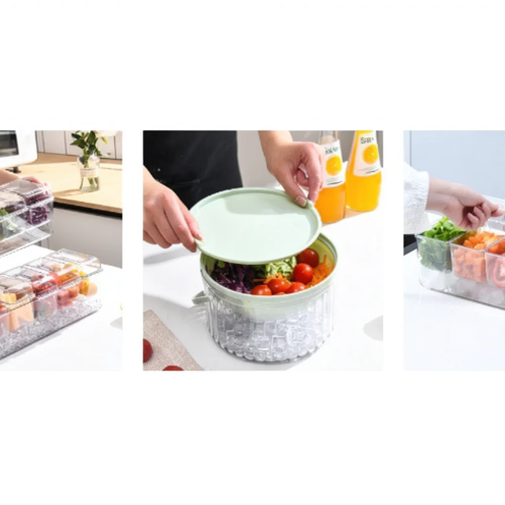 Food Storage Keep Hot - Rotating Kitchen Food Storage Container Divided