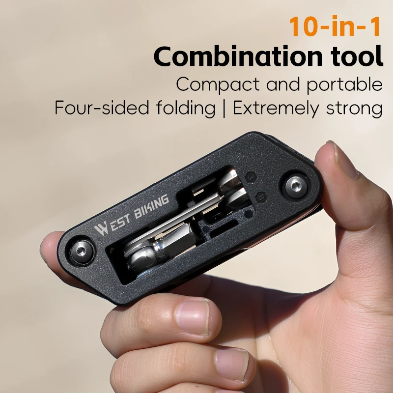 

Многофункциональный инструмент для велосипеда 10-в-1, хромованадиевая сталь, 132 г, компактный складной дизайн для езды на велосипеде, аварийный ремонт, велосипедное оборудование