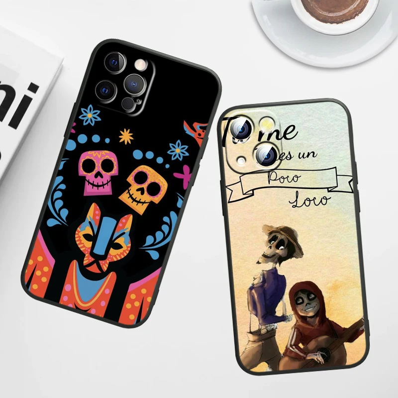 Disney Movie COCO For Apple iPhone 13 12 Pro Max Mini 11 Pro XS Max X XR 6 7 8 Plus 5 SE2020 Soft Black Phone Case Funda Capa